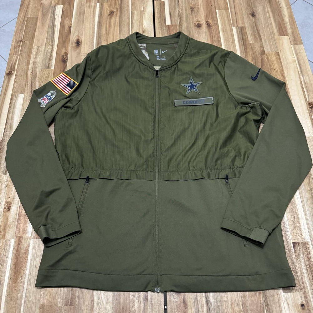 Dallas Cowboys Jacket Mens XL Green Nike Salute To Service Sideline Elite Hybrid